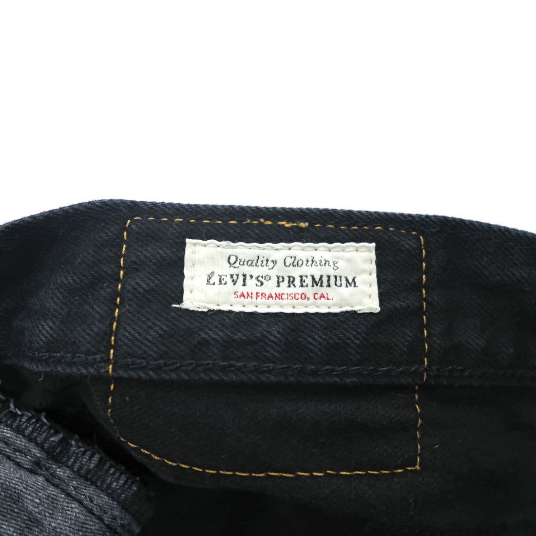 Levi's ビッグE 501 ブラック デニムパンツ ジーンズ 32 x 32 レザーパッチ ボタンフライ PREMIUM 00501-0165