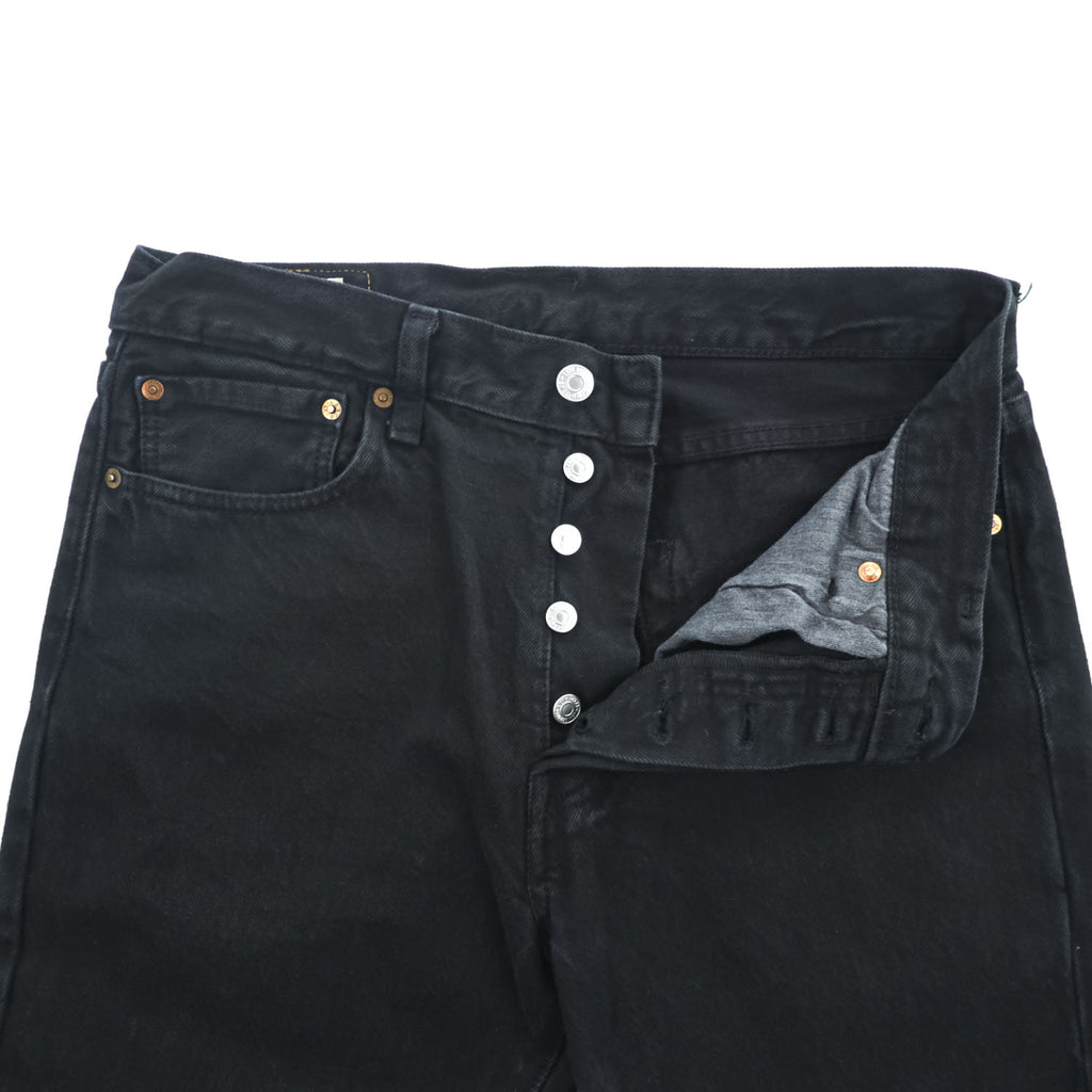 Levi's ビッグE 501 ブラック デニムパンツ ジーンズ 32 x 32 レザーパッチ ボタンフライ PREMIUM 00501-0165