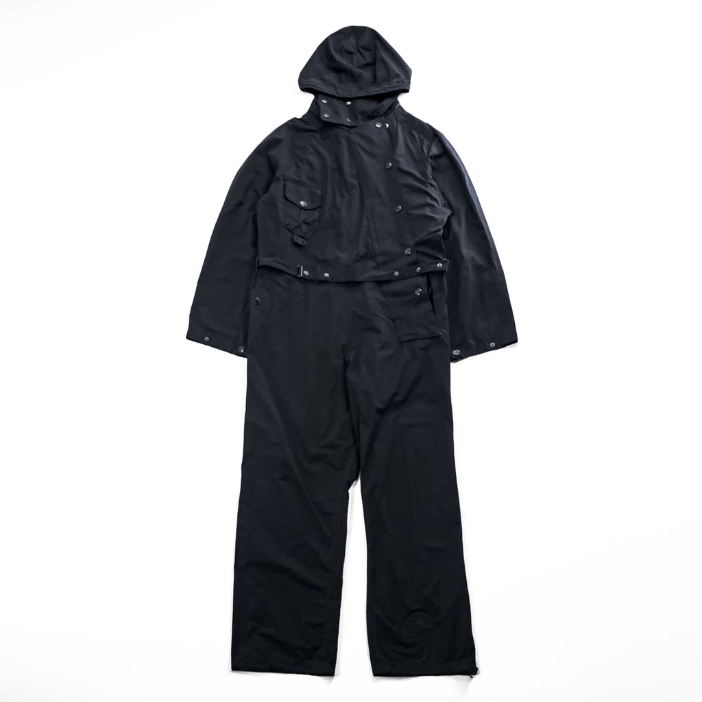 YOKE Japan Made Military Jump Suit Size L, Black Detachable Hoodie Belt Included YK23FW0532A0