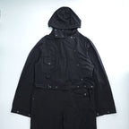 YOKE Japan Made Military Jump Suit Size L, Black Detachable Hoodie Belt Included YK23FW0532A0