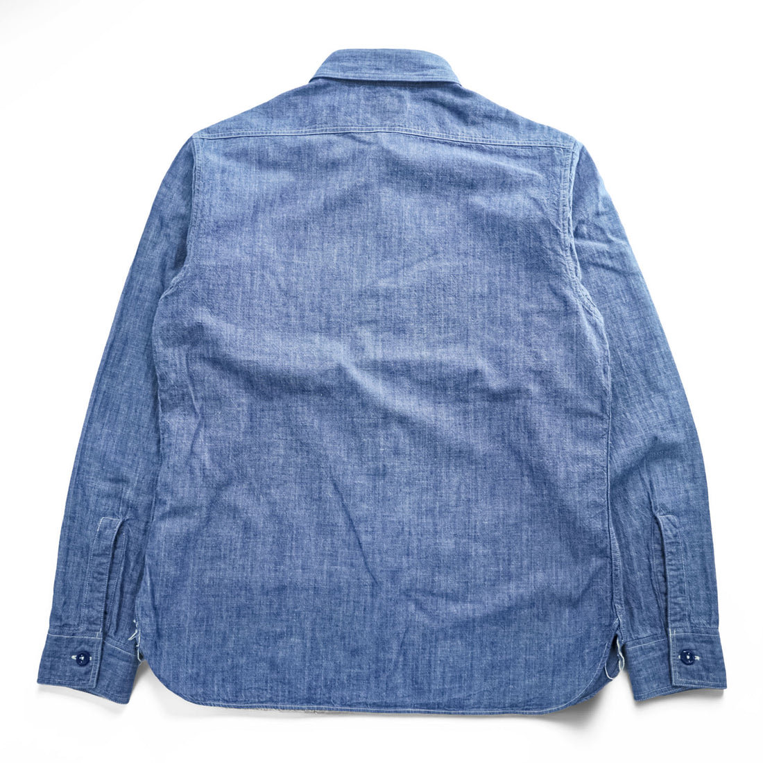 BUZZ RICKSON'S Japan Made Long-Sleeve Chambray Shirt, Size S, Blue, BR25995