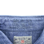 BUZZ RICKSON'S Japan Made Long-Sleeve Chambray Shirt, Size S, Blue, BR25995