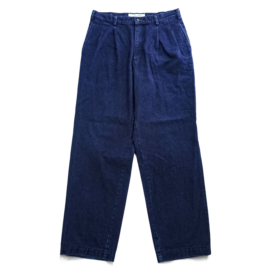 Levi Strauss 90s Vintage Japan Made Denim Trousers Slacks Pants L Indigo Blue 2-Tuck Pleated OFFICER 24417-12