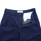 Levi Strauss 90s Vintage Japan Made Denim Trousers Slacks Pants L Indigo Blue 2-Tuck Pleated OFFICER 24417-12