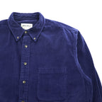 Eddie Bauer 90年代 ヴィンテージ 長袖 コーデュロイ シャツ L ネイビー ボタンダウン