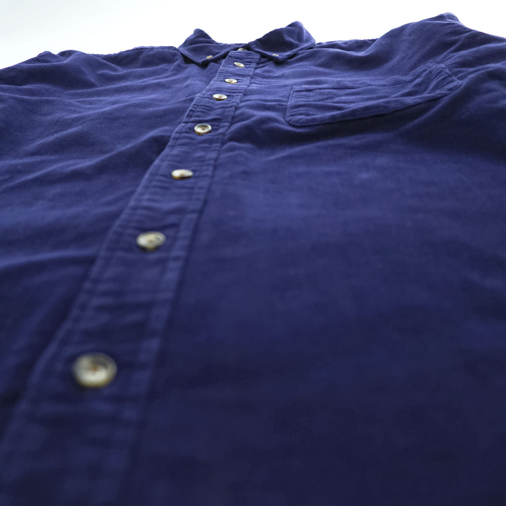 Eddie Bauer 90年代 ヴィンテージ 長袖 コーデュロイ シャツ L ネイビー ボタンダウン