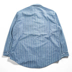 BIG MAC Vintage 90s USA Made Long Sleeve Work Shirt Blue Striped XL