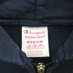 Champion Reverse Weave Full Zip Hoodie Navy Blue Medium Made in El Salvador IDEAL Zip Fleece