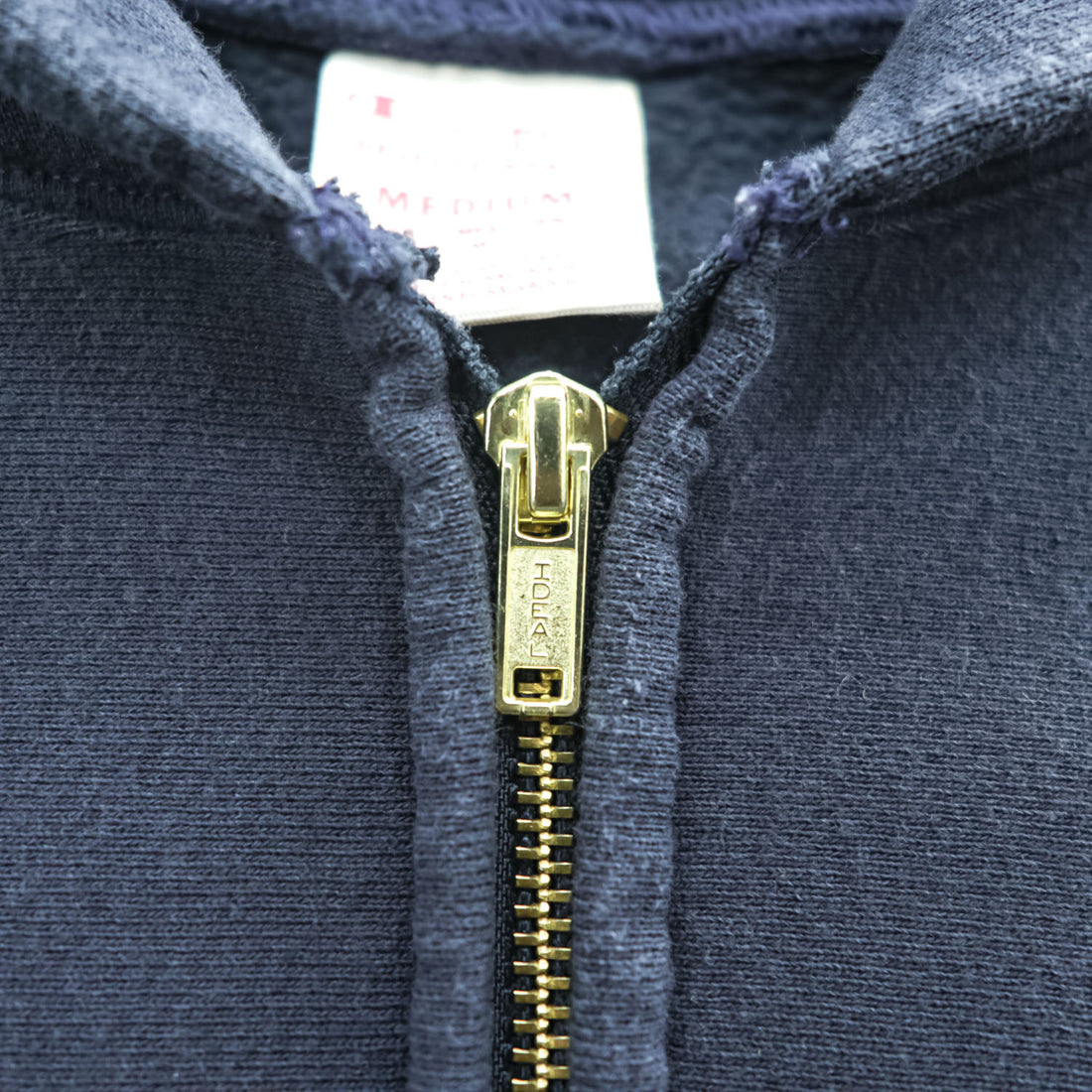 Champion Reverse Weave Full Zip Hoodie Navy Blue Medium Made in El Salvador IDEAL Zip Fleece
