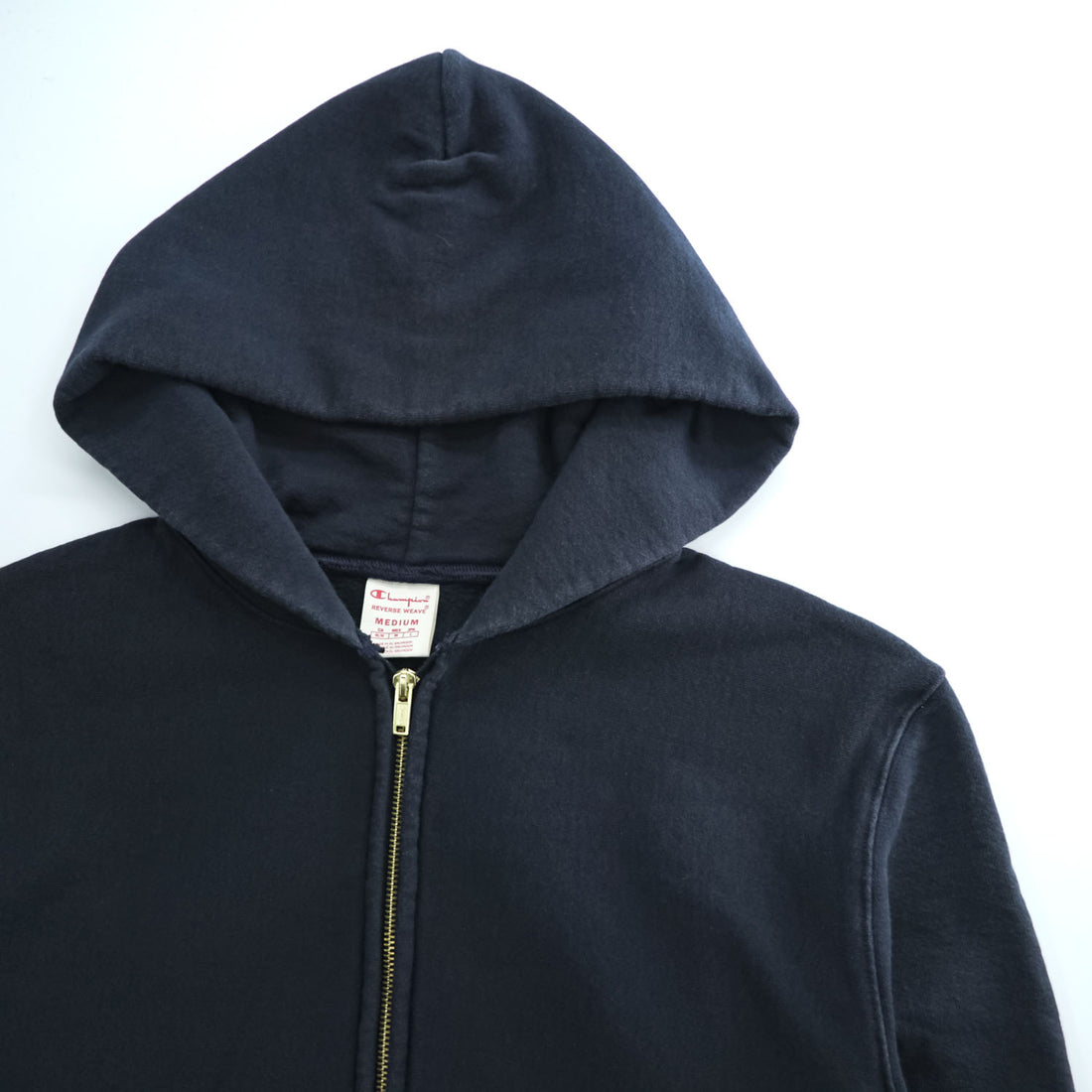 Champion Reverse Weave Full Zip Hoodie Navy Blue Medium Made in El Salvador IDEAL Zip Fleece