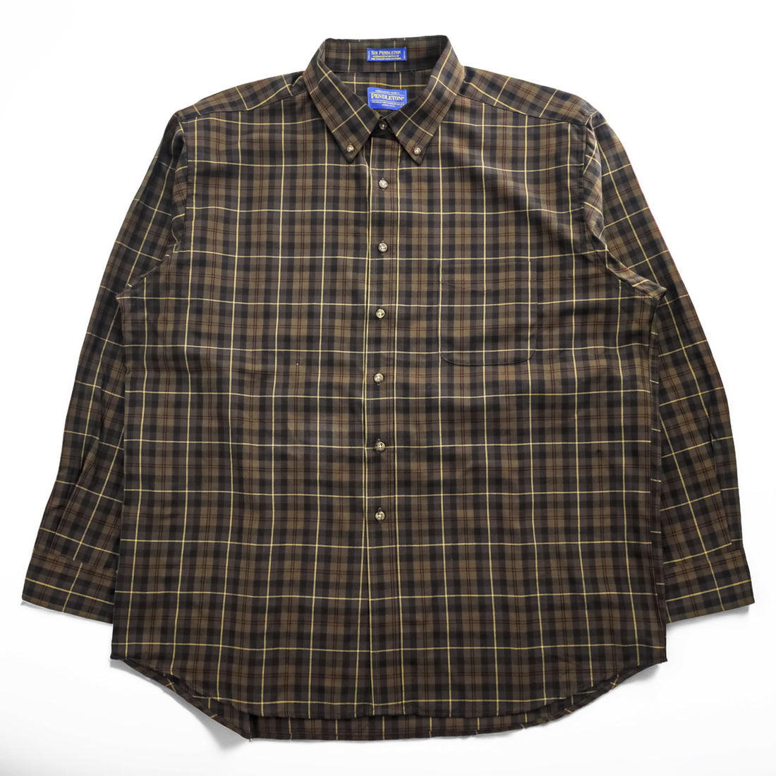 PENDLETON 長袖 ウール チェックシャツ XXL ブラウン SIR PENDLETON フランネル ボタンダウン