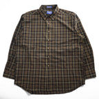 PENDLETON 長袖 ウール チェックシャツ XXL ブラウン SIR PENDLETON フランネル ボタンダウン