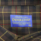 PENDLETON 長袖 ウール チェックシャツ XXL ブラウン SIR PENDLETON フランネル ボタンダウン