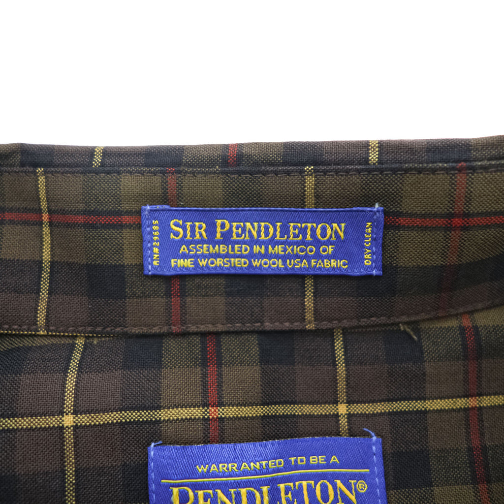 PENDLETON 長袖 ウール チェックシャツ XXL ブラウン SIR PENDLETON フランネル ボタンダウン
