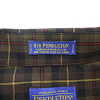 PENDLETON 長袖 ウール チェックシャツ XXL ブラウン SIR PENDLETON フランネル ボタンダウン