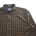 PENDLETON 長袖 ウール チェックシャツ XXL ブラウン SIR PENDLETON フランネル ボタンダウン