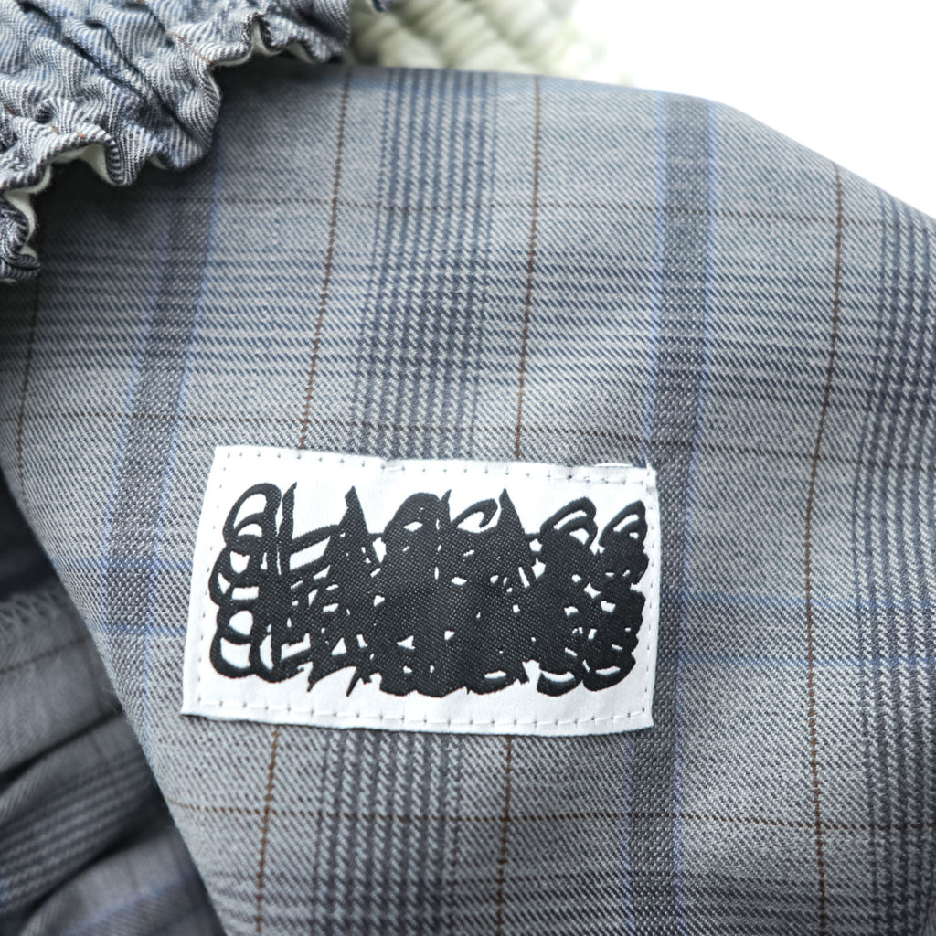 CLASS ( POOL BY CLASS ) 日本製 ワイド イージーパンツ 2 グレー チェック SUBMARINE PANTS パンチングウルトラスエード CCCA15UNIB