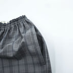 CLASS ( POOL BY CLASS ) 日本製 ワイド イージーパンツ 2 グレー チェック SUBMARINE PANTS パンチングウルトラスエード CCCA15UNIB