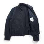 COS Textured Cotton Blend Zip Blouson Jacket Navy Blue Harrington Style Size M Made in Turkey