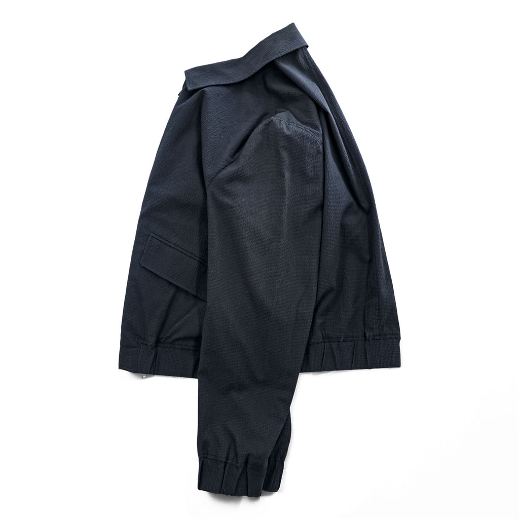 COS Textured Cotton Blend Zip Blouson Jacket Navy Blue Harrington Style Size M Made in Turkey