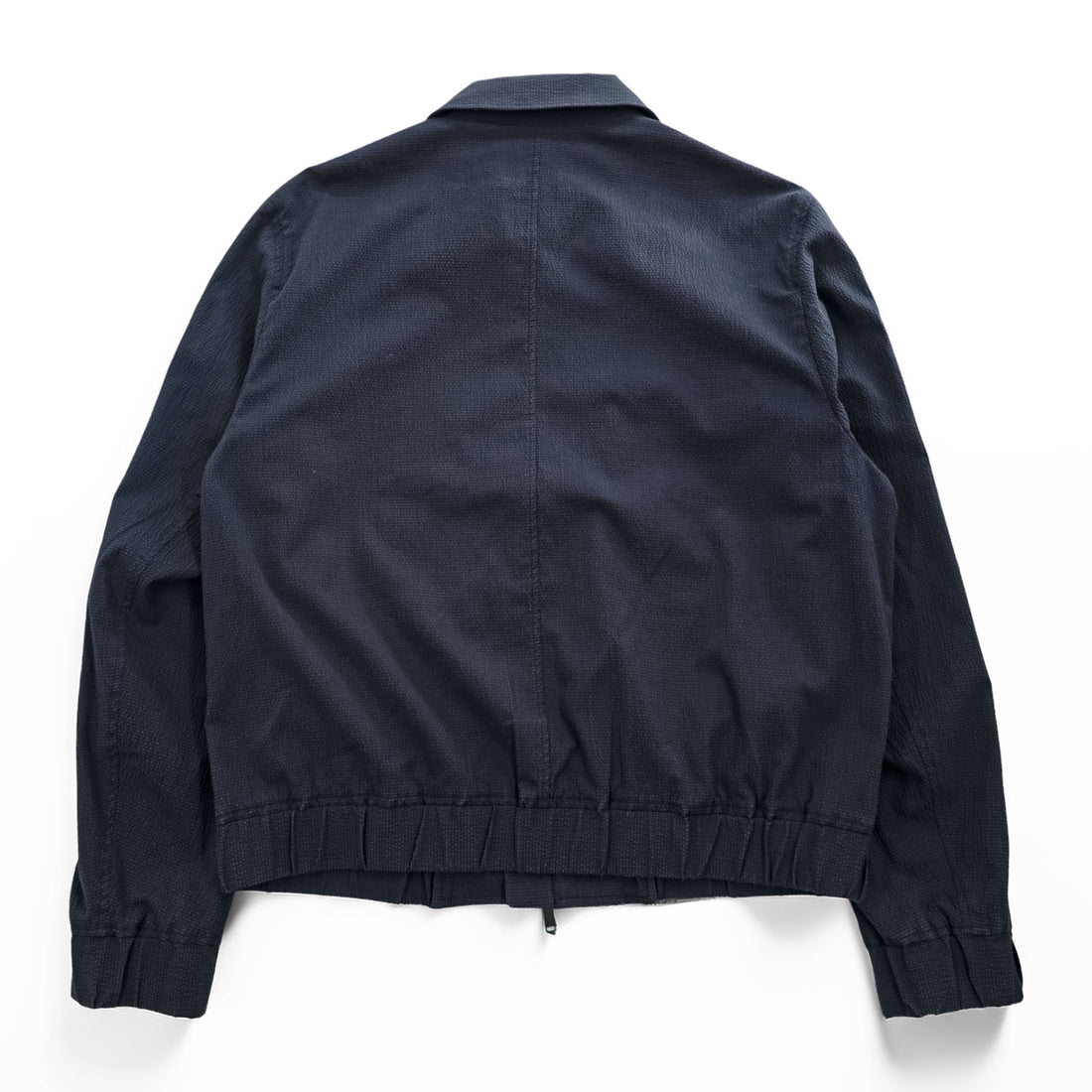 COS Textured Cotton Blend Zip Blouson Jacket Navy Blue Harrington Style Size M Made in Turkey
