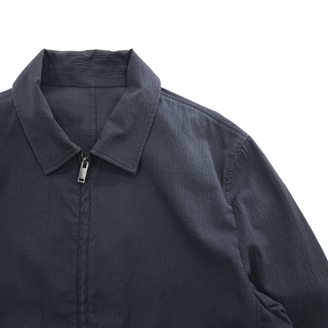 COS Textured Cotton Blend Zip Blouson Jacket Navy Blue Harrington Style Size M Made in Turkey