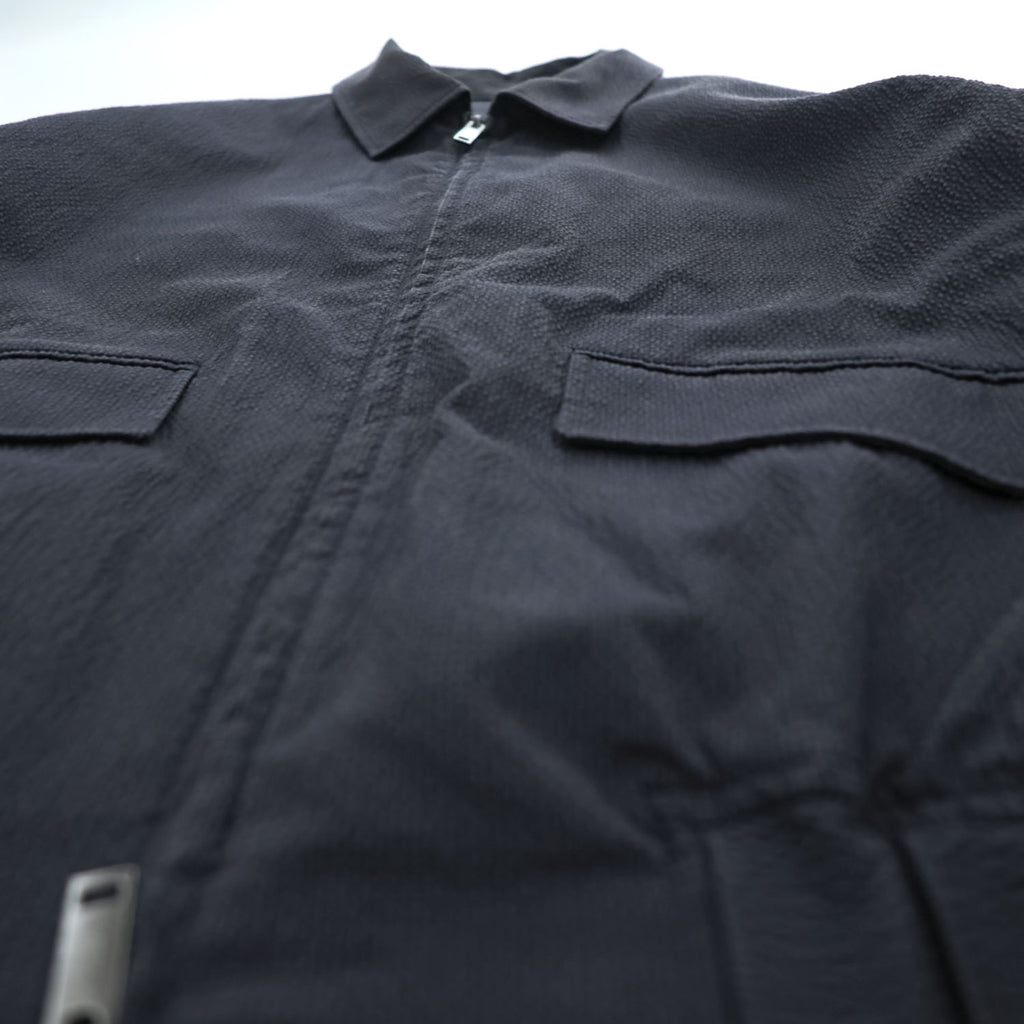 COS Textured Cotton Blend Zip Blouson Jacket Navy Blue Harrington Style Size M Made in Turkey