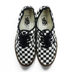 VANS Low-Cut Sneakers US9 White, Black, Brown Canvas Authentic Flag Checker Gum Sole