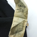 BRU NA BOINNE Japan Made Long Sleeve T-Shirt, Size L, Black, Thermal Waffle Fabric, Henley Neck, 8134-2-L
