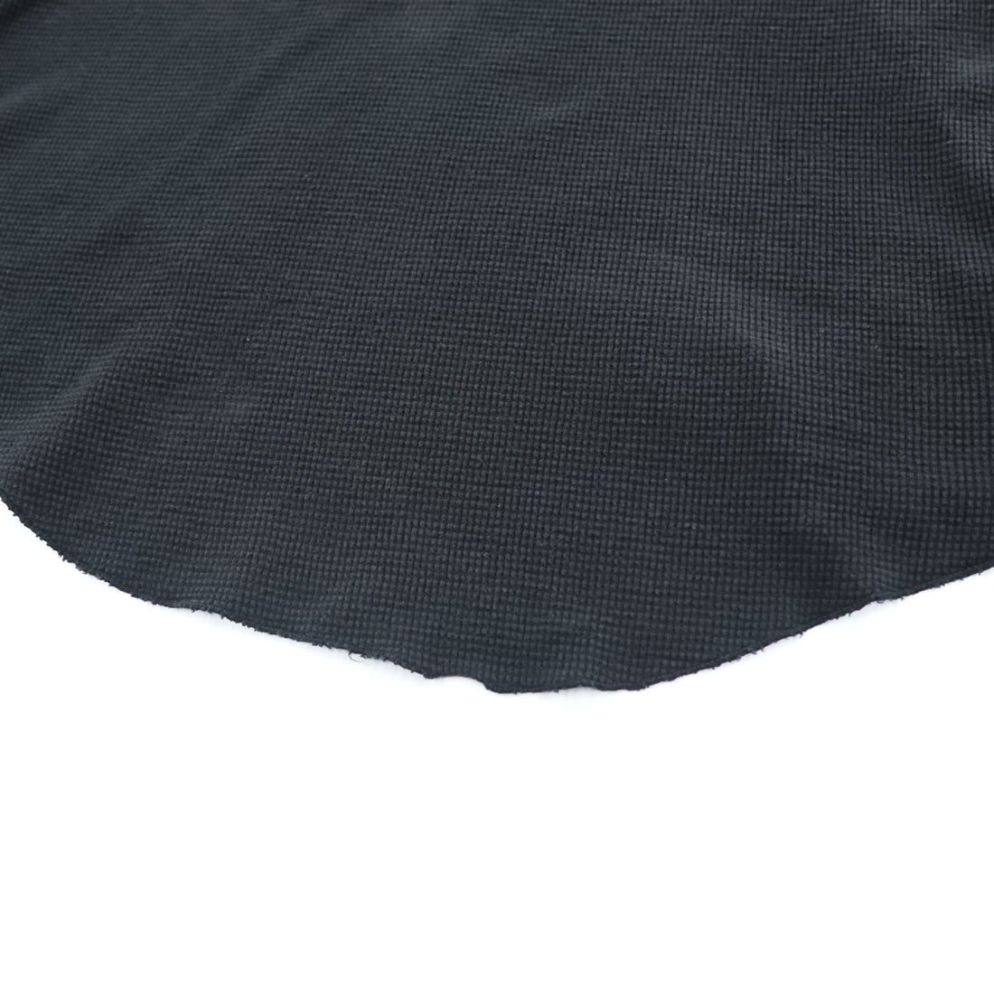 BRU NA BOINNE Japan Made Long Sleeve T-Shirt, Size L, Black, Thermal Waffle Fabric, Henley Neck, 8134-2-L