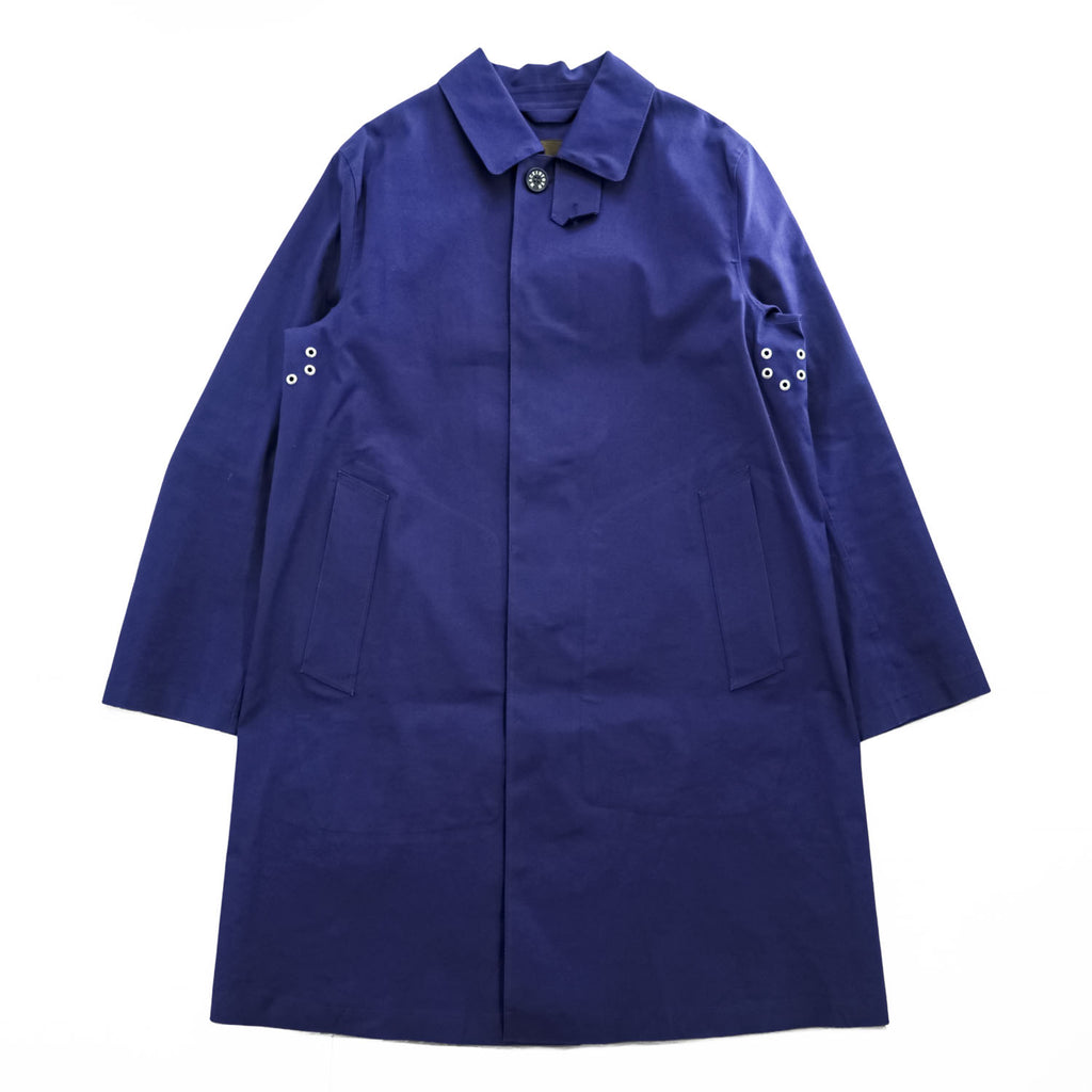 MACKINTOSH Genuine Handmade Bonded Cotton Rain Coat Blue Purple Made in Scotland Size 40