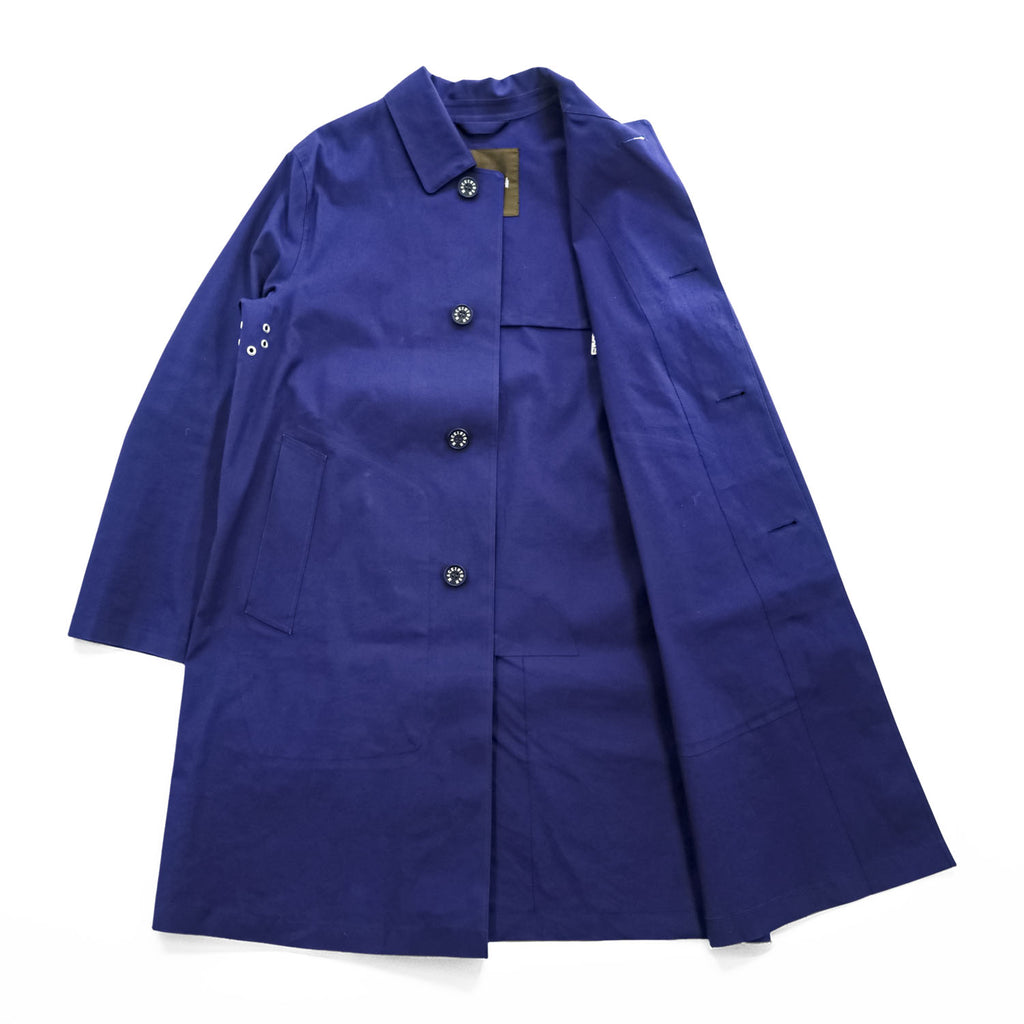 MACKINTOSH Genuine Handmade Bonded Cotton Rain Coat Blue Purple Made in Scotland Size 40