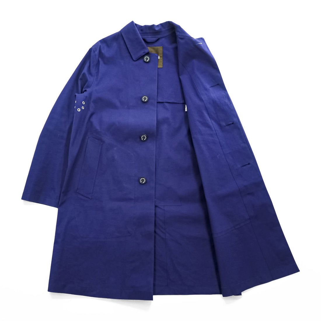 MACKINTOSH Genuine Handmade Bonded Cotton Rain Coat Blue Purple Made in Scotland Size 40