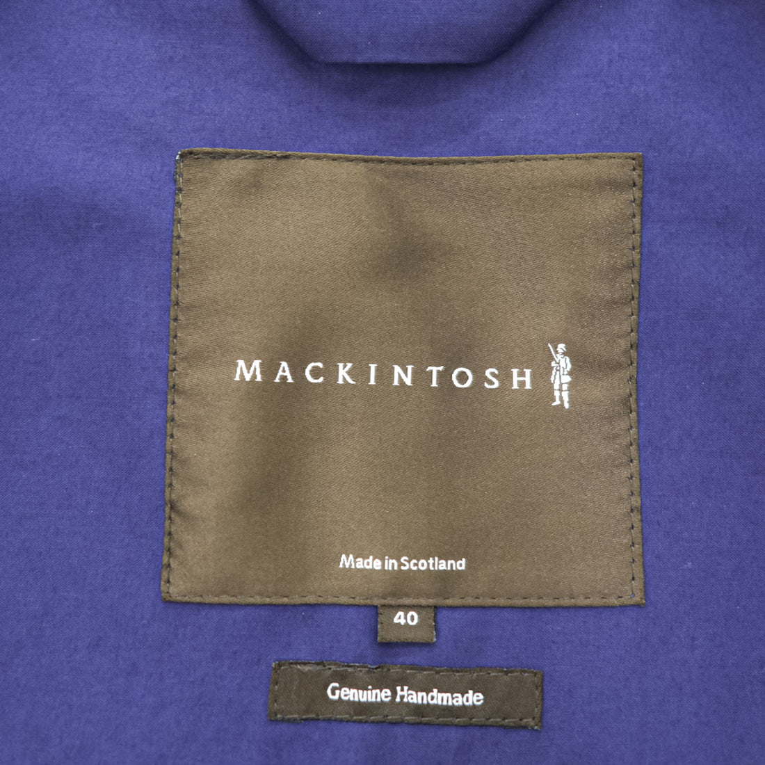 MACKINTOSH Genuine Handmade Bonded Cotton Rain Coat Blue Purple Made in Scotland Size 40