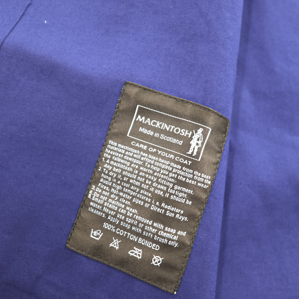 MACKINTOSH Genuine Handmade Bonded Cotton Rain Coat Blue Purple Made in Scotland Size 40