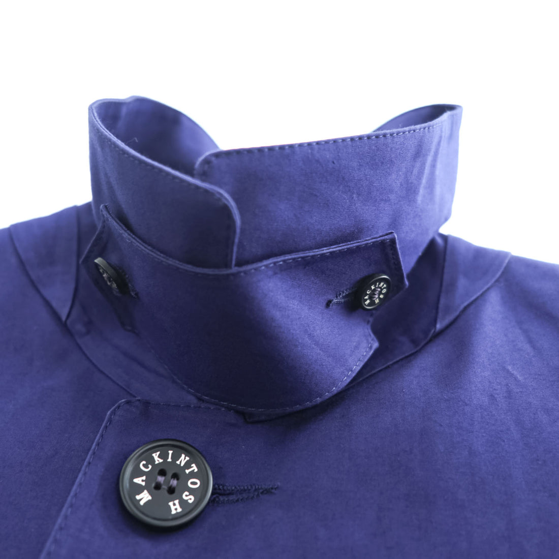 MACKINTOSH Genuine Handmade Bonded Cotton Rain Coat Blue Purple Made in Scotland Size 40