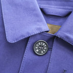 MACKINTOSH Genuine Handmade Bonded Cotton Rain Coat Blue Purple Made in Scotland Size 40
