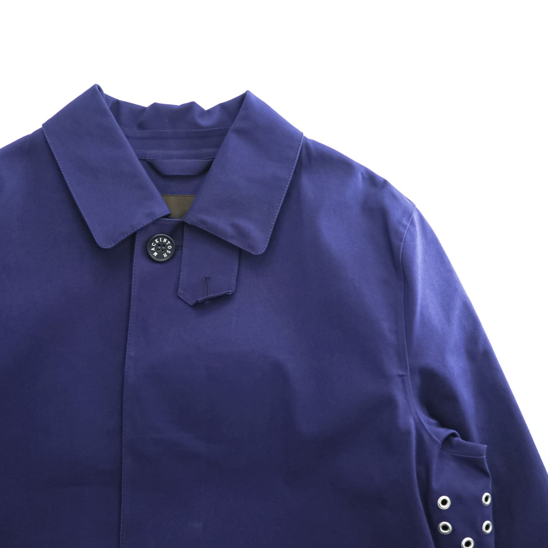 MACKINTOSH Genuine Handmade Bonded Cotton Rain Coat Blue Purple Made in Scotland Size 40