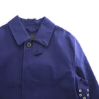 MACKINTOSH Genuine Handmade Bonded Cotton Rain Coat Blue Purple Made in Scotland Size 40