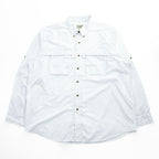 L.L.Bean Fishing Long-Sleeve Button-Down Shirt XL White Mesh PD24