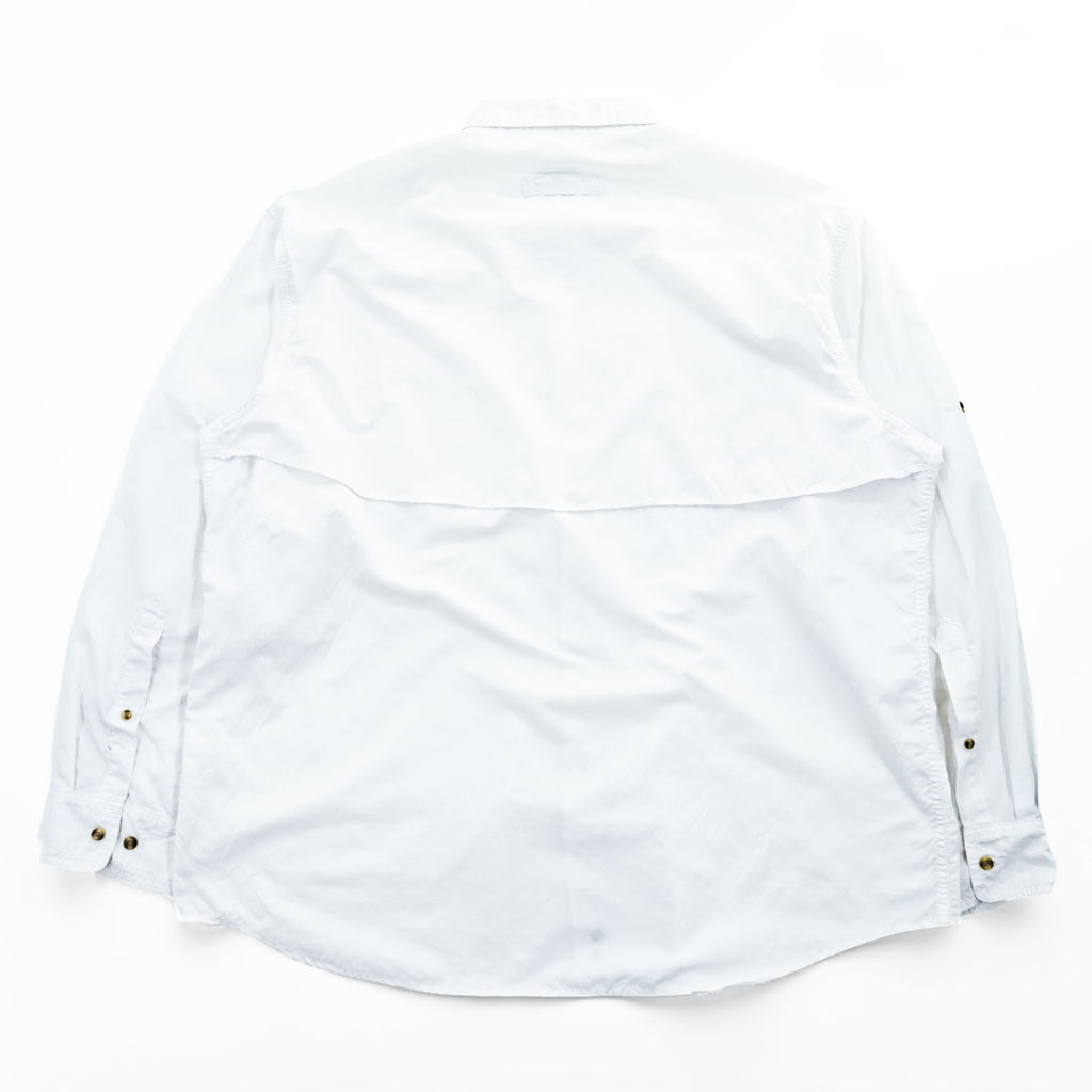 L.L.Bean Fishing Long-Sleeve Button-Down Shirt XL White Mesh PD24