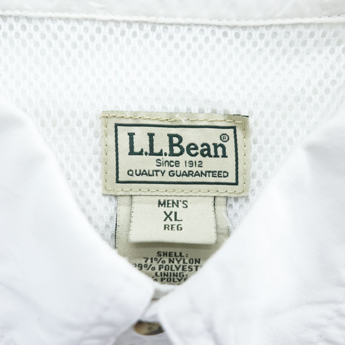L.L.Bean Fishing Long-Sleeve Button-Down Shirt XL White Mesh PD24