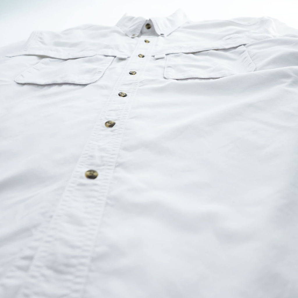 L.L.Bean Fishing Long-Sleeve Button-Down Shirt XL White Mesh PD24