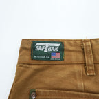 Vintage 80s USA MADE SAFTBAK Hunting Brush Pants Brown Duck Canvas Green Nylon Double Knee Made in USA