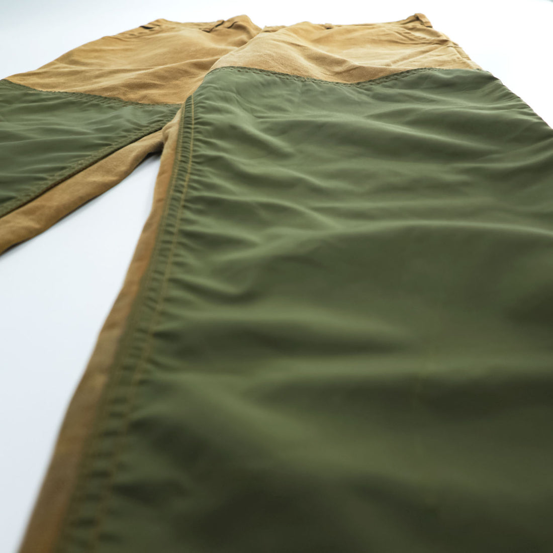 Vintage 80s USA MADE SAFTBAK Hunting Brush Pants Brown Duck Canvas Green Nylon Double Knee Made in USA