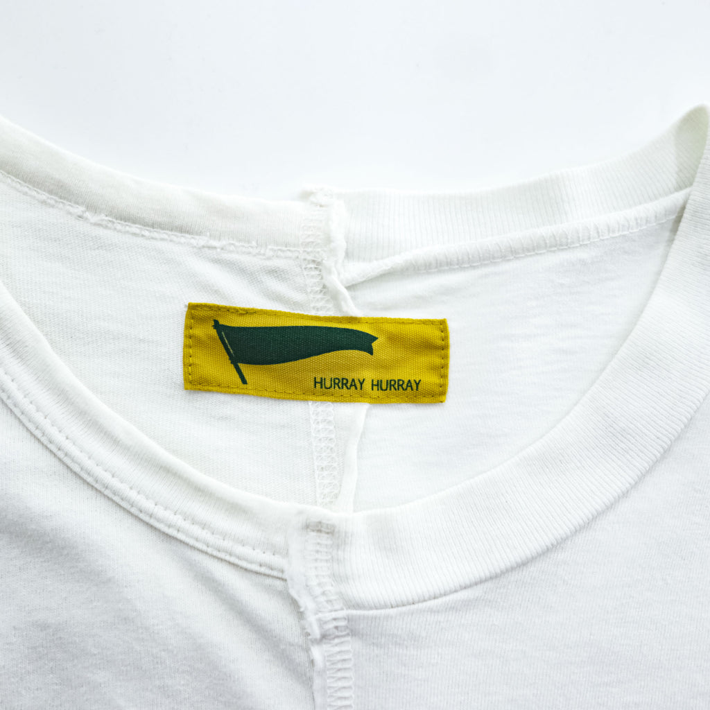 HURRAY HURRAY 日本製 長袖 ロングスリーブ Tシャツ 再構築 リメイク ロンTee L ホワイト H1604-2