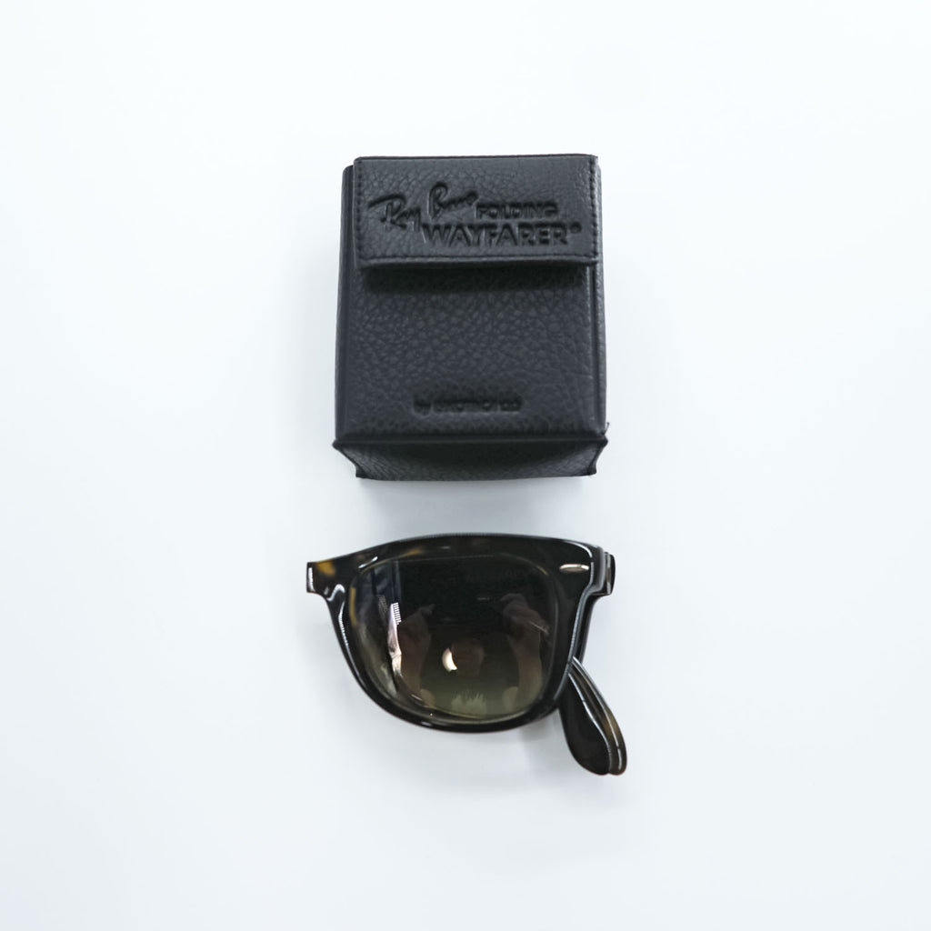 Ray-Ban folding wayfarer, sunglasses, brown,  tortoiseshell, RB4105 710/51 50_22 2N Italian-made