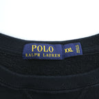 Polo Ralph Lauren 前V スウェット トレーナー 2XL ブラック コットン スモールポニー ロゴ 刺繍