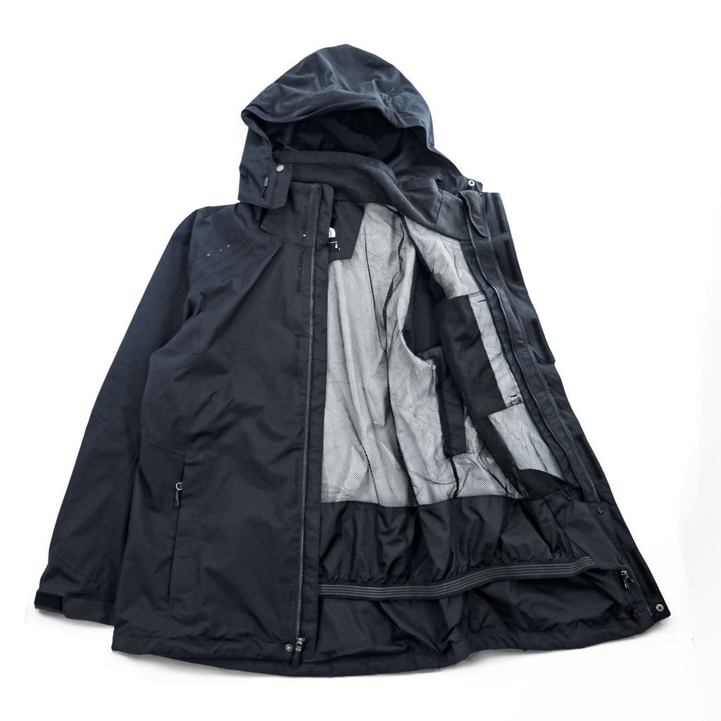 The North Face Vortex Triclimate HyVent 3 in 1 Jacket Black Mens Large F15 Hooded Insulated Liner