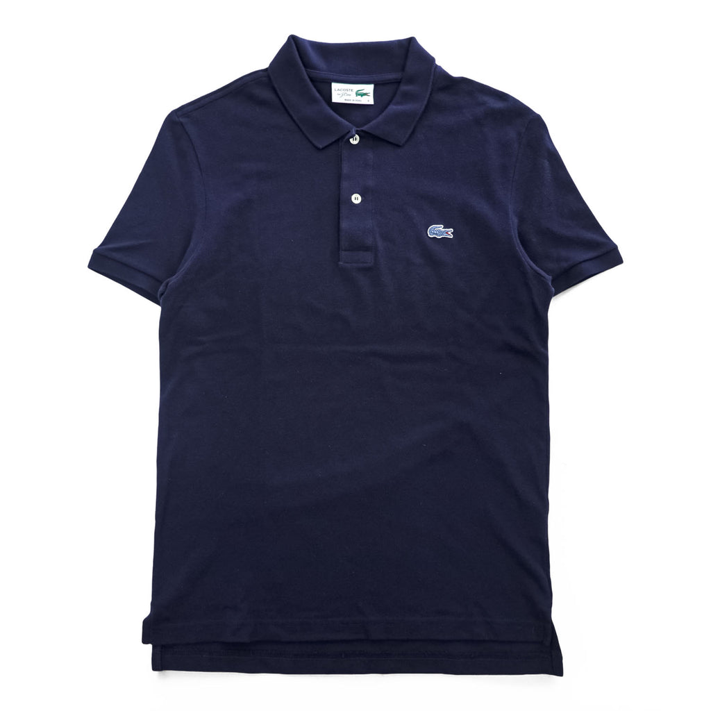 LACOSTE × J.Crew ポロシャツ M ネイビー ワンポイントロゴ 鹿の子 FA12471 ペルー製